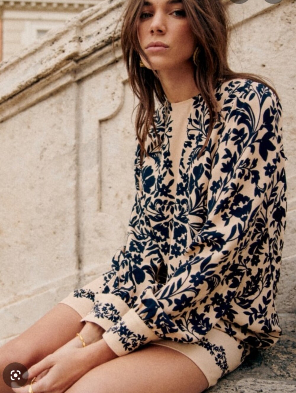 Sezane Nicola Dress Nora Long Sleeve Mini NWT 46
